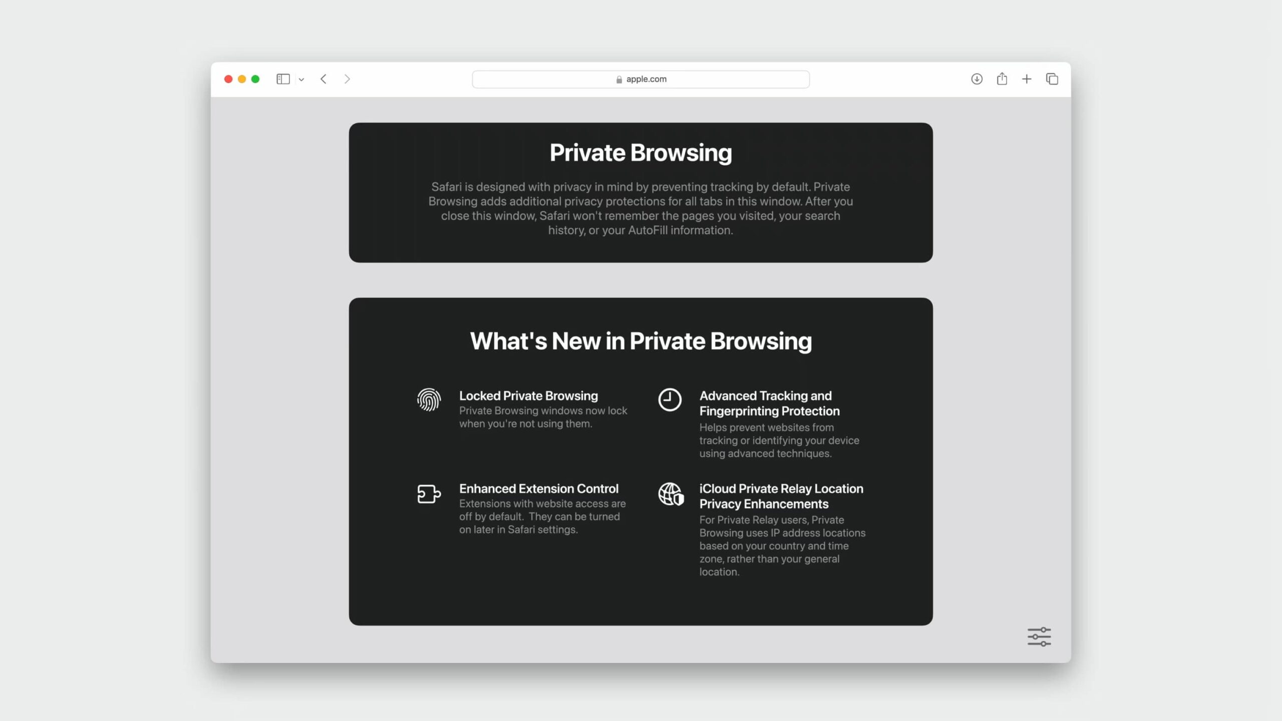 Private browsing Safari Apple